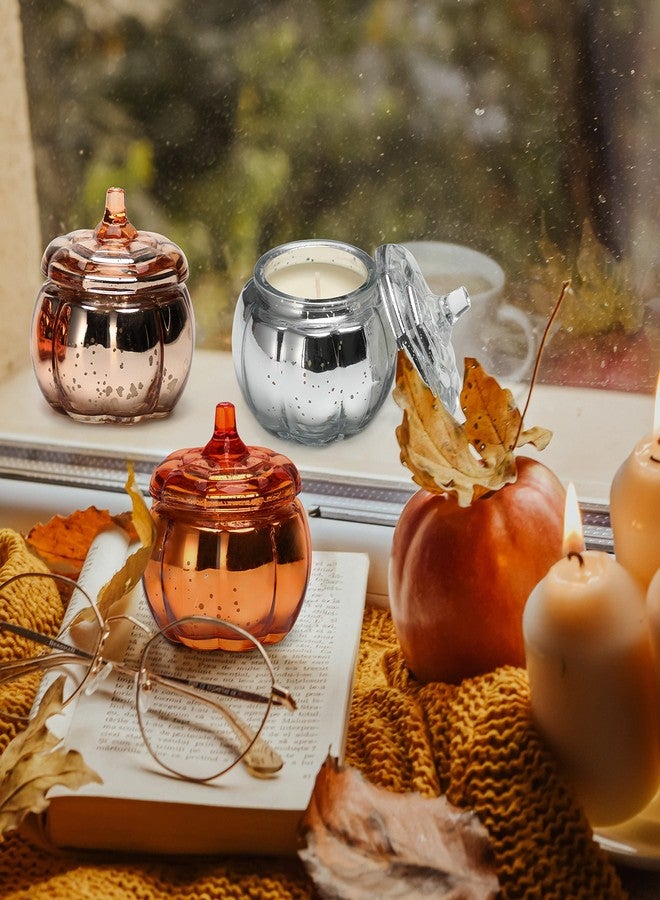 NEWLIGHTURE Pumpkin Shaped Candle, Fall Farmhouse Decoration, Autumn Pumpkin Spice Scented Set, Thanksgiving Candle Gift(3 x 4.5oz) - Image 4
